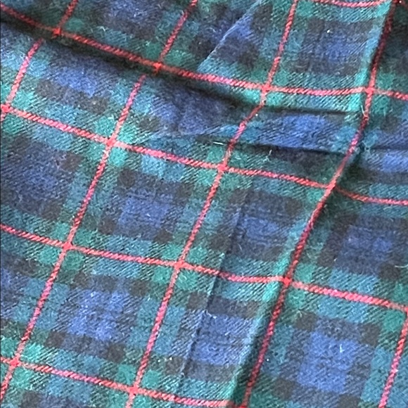 90s Pendleton blue green PLAID pleated wool SHORTS, size 18 Lined Argyle Tartan - Picture 14 of 16